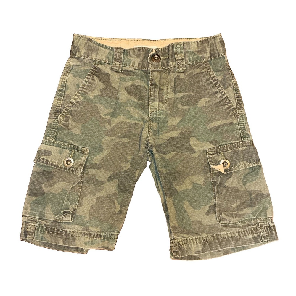 Levi's Boys Camo Cargo Shorts Size 5 Green Camouflage Adjustable Waist